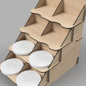 Intra απο ξύλο plywood 3mm-4mm πάχος - Στάση επίδειξης πάγκου σουβέρ Δίασταση 20x20 cm INTRAFABR-108550926 - Image 3