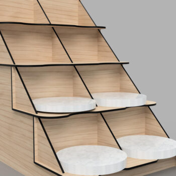 Intra απο ξύλο plywood 3mm-4mm πάχος - Στάση επίδειξης πάγκου σουβέρ Δίασταση 20x20 cm INTRAFABR-108550926 - Image 4