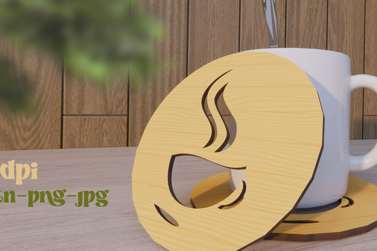 Intra απο ξύλο plywood 3mm-4mm πάχος - Σχεδιασμός σουβέρ Κοπή λέιζερ. Δίασταση 15x15 cm INTRAFABR-79072008