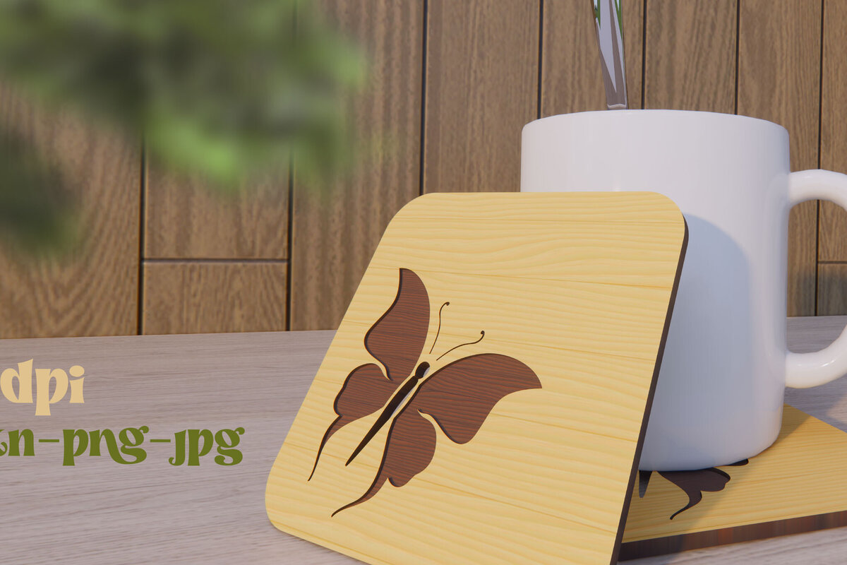 Intra απο ξύλο plywood 3mm-4mm πάχος - Σχεδιασμός σουβέρ Δίασταση 15x15 cm INTRAFABR-79072033