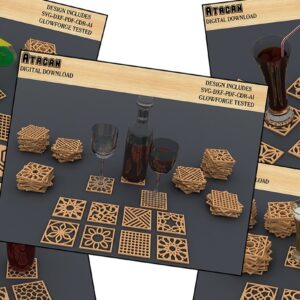 Intra απο ξύλο plywood 3mm-4mm πάχος - Διανυσματικά αρχεία γεωμετρικών μοτίβων σουβέρ Δίασταση 30x20 cm INTRAFABR-40249012