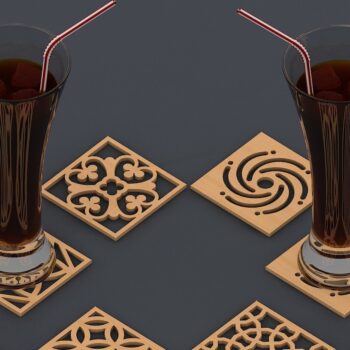 Intra απο ξύλο plywood 3mm-4mm πάχος - Διανυσματικά αρχεία γεωμετρικών μοτίβων σουβέρ Δίασταση 30x20 cm INTRAFABR-40249012 - Image 8