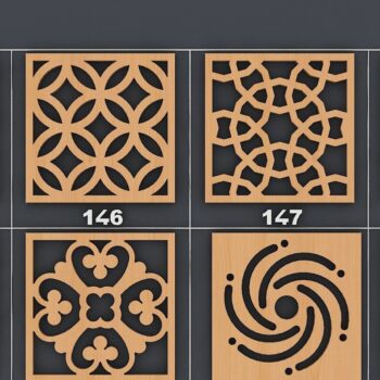 Intra απο ξύλο plywood 3mm-4mm πάχος - Διανυσματικά αρχεία γεωμετρικών μοτίβων σουβέρ Δίασταση 30x20 cm INTRAFABR-40249012 - Image 9