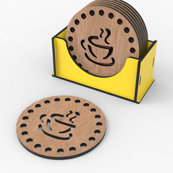 Intra απο ξύλο plywood 3mm-4mm πάχος - Coaster Laser Cut File with Box Δίασταση 30x20 cm INTRAFABR-105276290 - Image 5