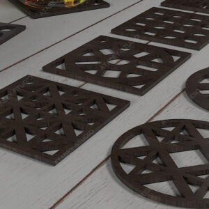 Intra απο ξύλο plywood 3mm-4mm πάχος - Coaster Laser Cut / Αρχεία Glowforge  Δίασταση 30x20 cm INTRAFABR-65762926