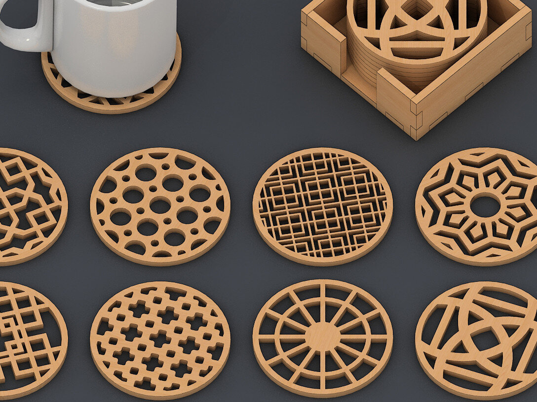 Intra απο ξύλο plywood 3mm-4mm πάχος - Διανυσματικά ψηφιακά αρχεία  Coaster Trivet Δίασταση 30x20 cm INTRAFABR-60971019