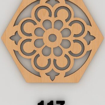 Intra απο ξύλο plywood 3mm-4mm πάχος - Πρότυπα διακόσμησης τοίχου Coaster Trivet 158 Δίασταση 30x20 cm INTRAFABR-58470921 - Image 6