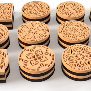 Intra απο ξύλο plywood 3mm-4mm πάχος - Διάνυσμα Coaster  περικοπής με λέιζερ  DXF,eps Δίασταση 30x20 cm INTRAFABR-76087998