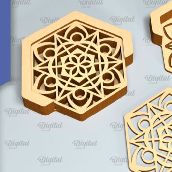 Intra απο ξύλο plywood 3mm-4mm πάχος - Σουβέρ με θήκη Laser Cut Bundle Δίασταση 30x20 cm INTRAFABR-90505692 - Image 4
