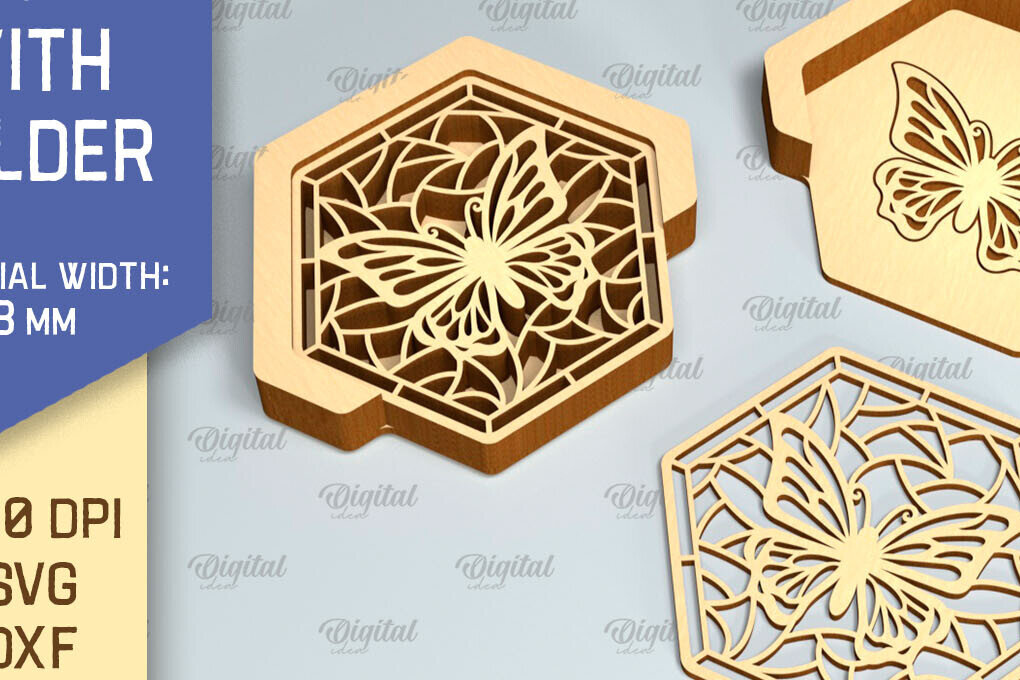 Intra απο ξύλο plywood 3mm-4mm πάχος - Σουβέρ με θήκη Laser Cut  Δίασταση 30x20 cm INTRAFABR-90522728