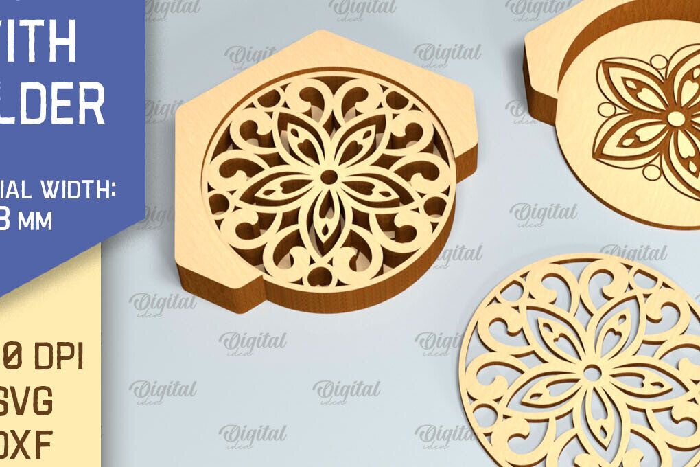 Intra απο ξύλο plywood 3mm-4mm πάχος - Σουβέρ με θήκη Laser Cut  Δίασταση 30x20 cm INTRAFABR-90522746
