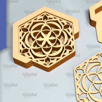 Intra απο ξύλο plywood 3mm-4mm πάχος - Σουβέρ με θήκη Laser Cut Δίασταση 30x20 cm INTRAFABR-90522833 - Image 1