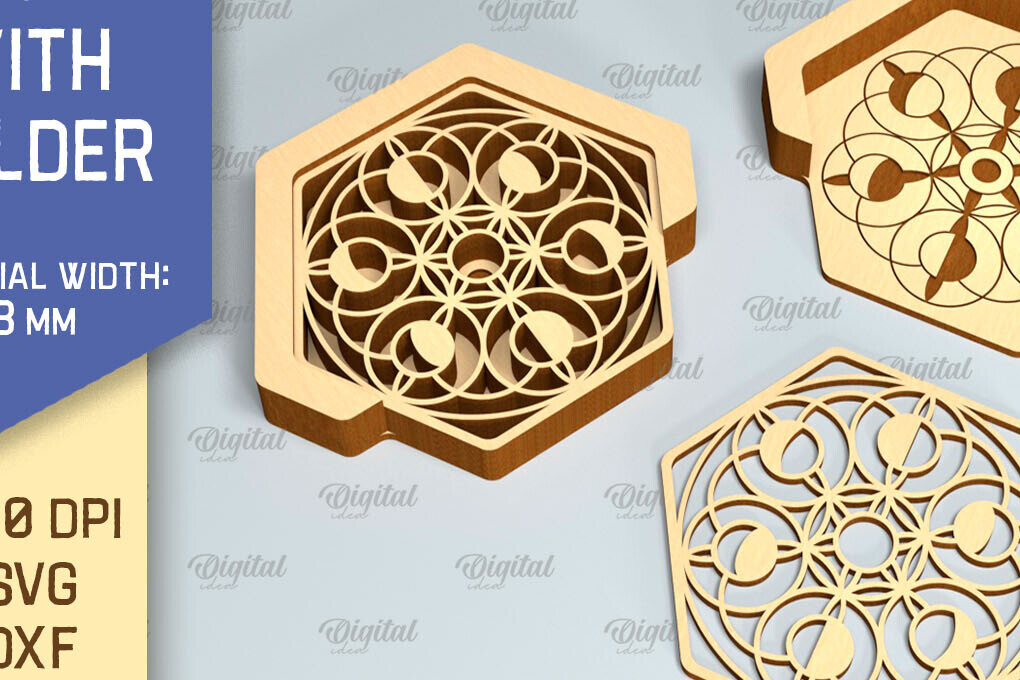 Intra απο ξύλο plywood 3mm-4mm πάχος - Σουβέρ με θήκη Laser Cut  Δίασταση 30x20 cm INTRAFABR-90522946