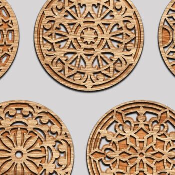 Intra απο ξύλο plywood 3mm-4mm πάχος - Πρότυπα δέσμης COASTERS για κοπή Δίασταση 4x4 cm INTRAFABR-34511003 - Image 9