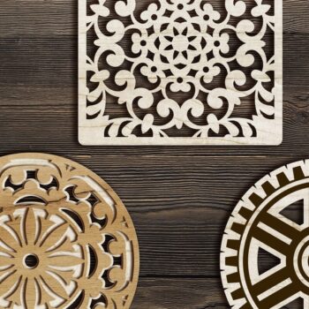 Intra απο ξύλο plywood 3mm-4mm πάχος - Πρότυπα δέσμης COASTERS για κοπή Δίασταση 4x4 cm INTRAFABR-34511003 - Image 10