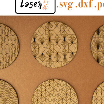 Intra απο ξύλο plywood 3mm-4mm πάχος - Coasters Deco Circles File για Δίασταση 30x20 cm INTRAFABR-83382484 - Image 1