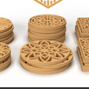 Intra απο ξύλο plywood 3mm-4mm πάχος - Σχεδιασμός σουβέρ / Cnc Pattern Cut Laser Δίασταση 30x30 cm INTRAFABR-38742266