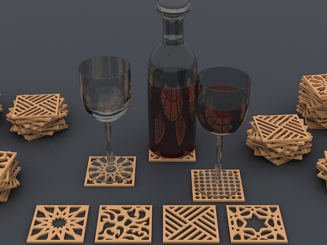 Intra απο ξύλο plywood 3mm-4mm πάχος - Σουβέρ για το Glowforge  Files Cricut Δίασταση 30x20 cm INTRAFABR-40250483