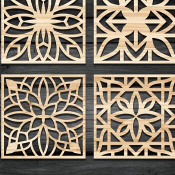Intra απο ξύλο plywood 3mm-4mm πάχος - Σουβέρ Grill Laser Cut  Bundle-V03 Δίασταση 30x30 cm INTRAFABR-38185272 - Image 1