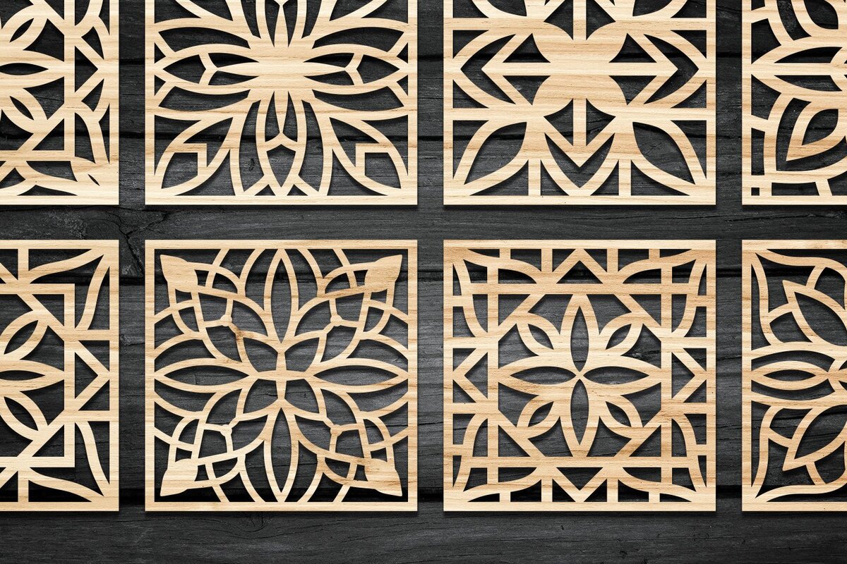 Intra απο ξύλο plywood 3mm-4mm πάχος - Σουβέρ Grill Laser Cut  Bundle-V03 Δίασταση 30x30 cm INTRAFABR-38185272