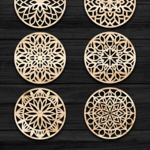 Intra απο ξύλο plywood 3mm-4mm πάχος - Σουβέρ ψησταριά Laser Cut  Bundle V04 Δίασταση 30x30 cm INTRAFABR-39376628