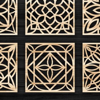 Intra απο ξύλο plywood 3mm-4mm πάχος - Σουβέρ Γκριλ Laser Cut  Bundle-V05 Δίασταση 30x30 cm INTRAFABR-38635035 - Image 1