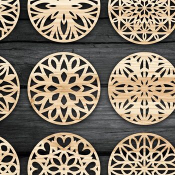 Intra απο ξύλο plywood 3mm-4mm πάχος - Σουβέρ ψησταριά Laser Cut  Bundle V06 Δίασταση 30x30 cm INTRAFABR-41149981 - Image 1
