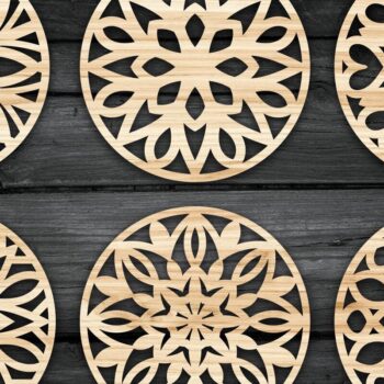 Intra απο ξύλο plywood 3mm-4mm πάχος - Σουβέρ ψησταριά Laser Cut  Bundle V06 Δίασταση 30x30 cm INTRAFABR-41149981 - Image 2
