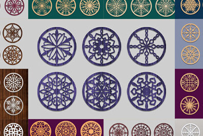 Intra απο ξύλο plywood 3mm-4mm πάχος - Σουβέρ Laser Cut  Bundle Δίασταση 30x20 cm INTRAFABR-84498053