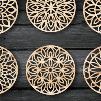 Intra απο ξύλο plywood 3mm-4mm πάχος - Πακέτο αρχείων  Cut Coasters Laser Cut V03 Δίασταση 30x20 cm INTRAFABR-39481946 - Image 2