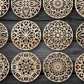 Intra απο ξύλο plywood 3mm-4mm πάχος - Πακέτο αρχείων  Cut Coasters Laser Cut V07 Δίασταση 30x20 cm INTRAFABR-39483358 - Image 1