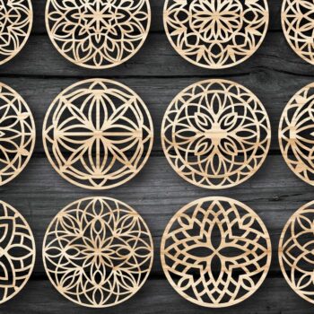 Intra απο ξύλο plywood 3mm-4mm πάχος - Πακέτο αρχείων  Cut Coasters Laser Cut V09 Δίασταση 30x20 cm INTRAFABR-39483748 - Image 1