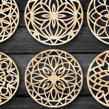 Intra απο ξύλο plywood 3mm-4mm πάχος - Πακέτο αρχείων  Cut Coasters Laser Cut V09 Δίασταση 30x20 cm INTRAFABR-39483748 - Image 3