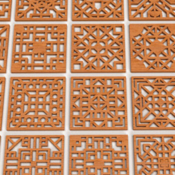 Intra απο ξύλο plywood 3mm-4mm πάχος - Πακέτο αρχείων  Cut Coasters Laser Cut V105 Δίασταση 30x20 cm INTRAFABR-74962310 - Image 4