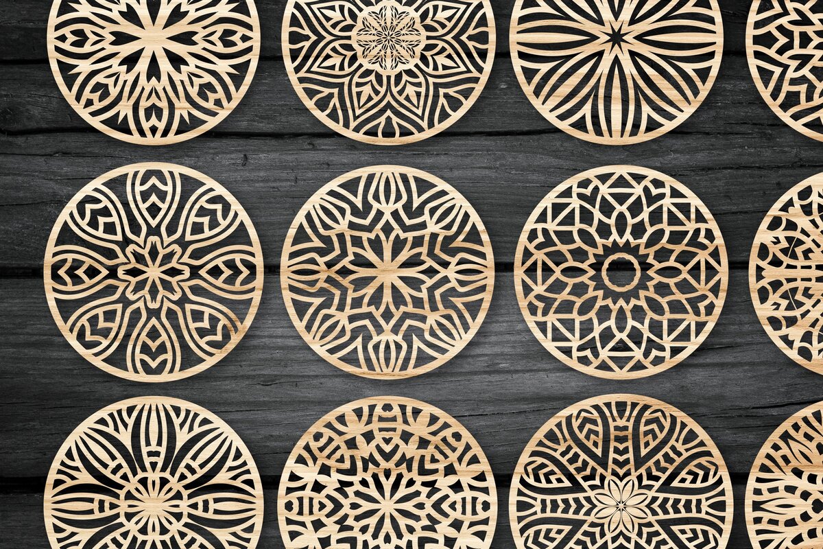 Intra απο ξύλο plywood 3mm-4mm πάχος - Πακέτο αρχείων  Cut Coasters Laser Cut V14 Δίασταση 30x20 cm INTRAFABR-42453338