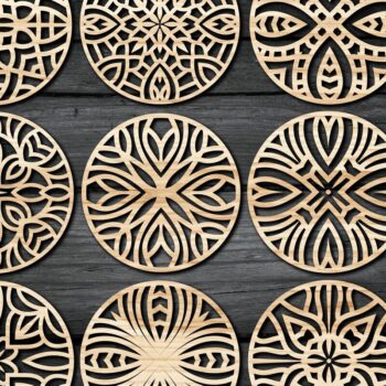 Intra απο ξύλο plywood 3mm-4mm πάχος - Πακέτο αρχείων  Cut Coasters Laser Cut V17 Δίασταση 30x20 cm INTRAFABR-43909004 - Image 1