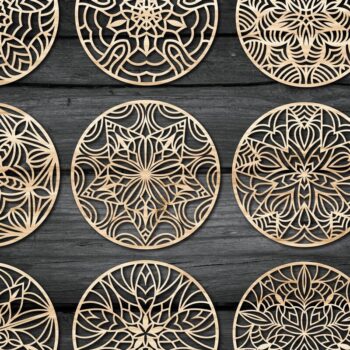Intra απο ξύλο plywood 3mm-4mm πάχος - Coasters Laser Cut Files Bundle V20 Δίασταση 30x20 cm INTRAFABR-44816624 - Image 1