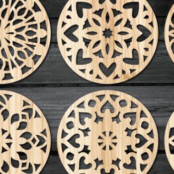 Intra απο ξύλο plywood 3mm-4mm πάχος - Πακέτο αρχείων  Cut Coasters Laser Cut V21 Δίασταση 30x20 cm INTRAFABR-44817099 - Image 2