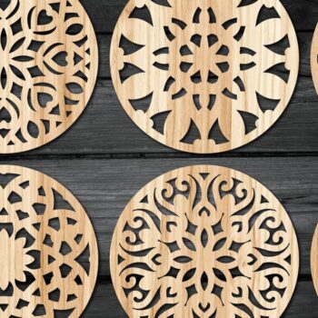 Intra απο ξύλο plywood 3mm-4mm πάχος - Πακέτο αρχείων  Cut Coasters Laser Cut V21 Δίασταση 30x20 cm INTRAFABR-44817099 - Image 3