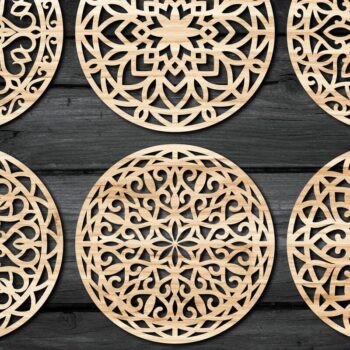 Intra απο ξύλο plywood 3mm-4mm πάχος - Πακέτο αρχείων  Cut Coasters Laser Cut V27 Δίασταση 30x20 cm INTRAFABR-46937791 - Image 2