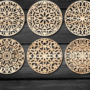 Intra απο ξύλο plywood 3mm-4mm πάχος - Πακέτο αρχείων  Cut Coasters Laser Cut V36 Δίασταση 30x20 cm INTRAFABR-47246211 - Image 1