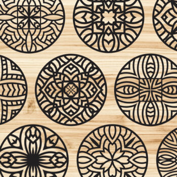 Intra απο ξύλο plywood 3mm-4mm πάχος - Πακέτο αρχείων  Cut Coasters Laser Cut V63 Δίασταση 30x20 cm INTRAFABR-60161659 - Image 2