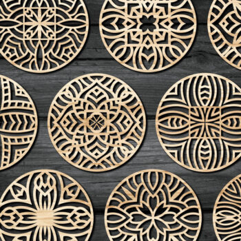Intra απο ξύλο plywood 3mm-4mm πάχος - Πακέτο αρχείων  Cut Coasters Laser Cut V63 Δίασταση 30x20 cm INTRAFABR-60161659 - Image 3