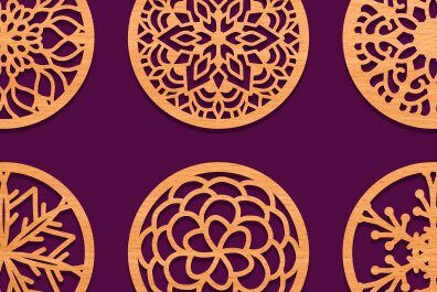 Intra απο ξύλο plywood 3mm-4mm πάχος - Σετ σουβέρ Laser Cut  Δίασταση 40x50 cm INTRAFABR-70433052