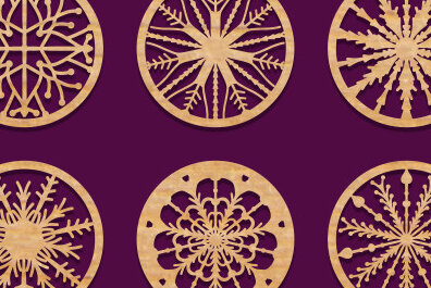 Intra απο ξύλο plywood 3mm-4mm πάχος - Σετ σουβέρ Laser Cut  Δίασταση 40x50 cm INTRAFABR-70433062