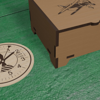 Intra απο ξύλο plywood 3mm-4mm πάχος - Coasters Laser Files Όργανο αεροπλάνου Δίασταση 20x20 cm INTRAFABR-120037239 - Image 1