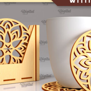 Intra απο ξύλο plywood 3mm-4mm πάχος - Σουβέρ με θήκη Laser Cut Design Δίασταση 30x20 cm INTRAFABR-102845595