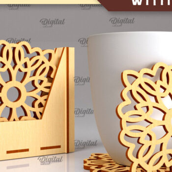 Intra απο ξύλο plywood 3mm-4mm πάχος - Σουβέρ με θήκη Laser Cut Design Δίασταση 30x20 cm INTRAFABR-102845775 - Image 1