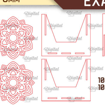 Intra απο ξύλο plywood 3mm-4mm πάχος - Σουβέρ με θήκη Laser Cut Design Δίασταση 30x20 cm INTRAFABR-102845321 - Image 2