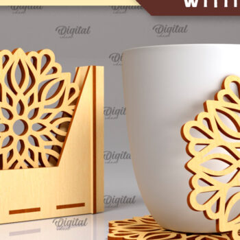 Intra απο ξύλο plywood 3mm-4mm πάχος - Σουβέρ με θήκες Laser Cut Bundle Δίασταση 30x20 cm INTRAFABR-102849182 - Image 3